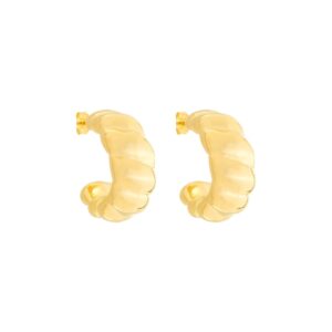 Brinco Dourado de Meia Argola Arredondado