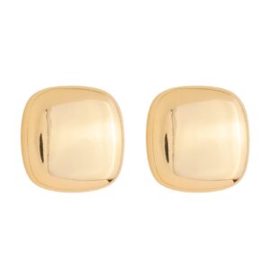 Brinco Dourado Formato Quadrado com Bordas Arredondadas